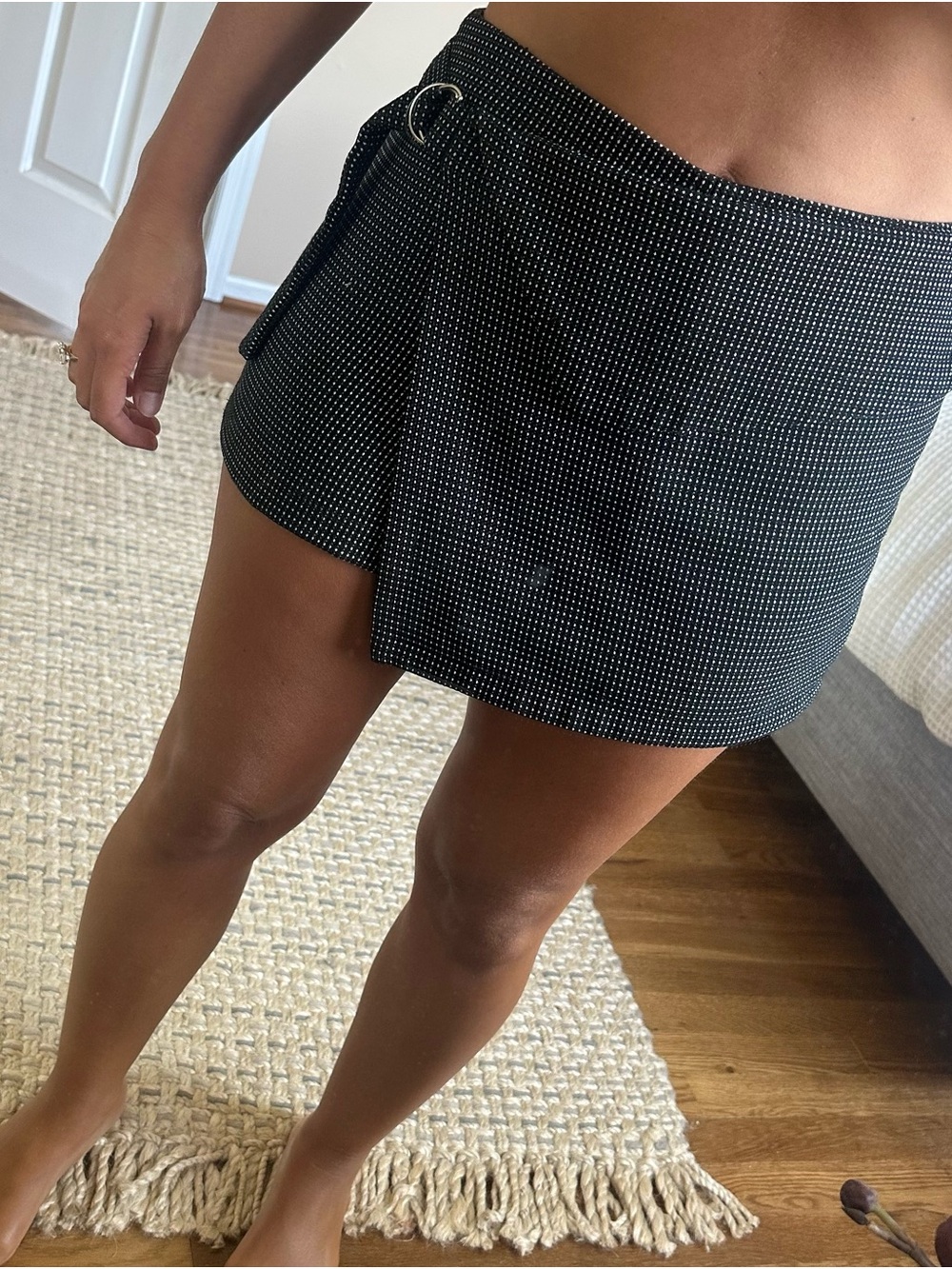 Zara Black & White Microdot Skort